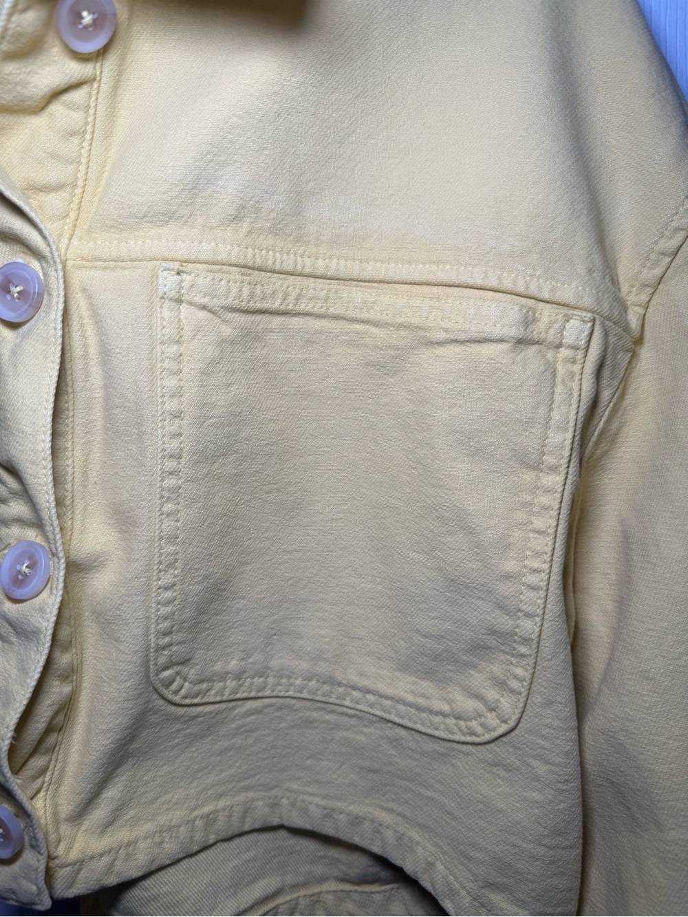 Zara Cropped Yellow Button-Front Denim Jacket - Picture 6 of 8